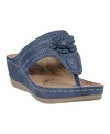 Gc Shoes Cora Wedge Sandal In Blue
