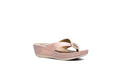 GC SHOES WOMEN'S DAFNI THONG COMFORT WEDGE SANDALS