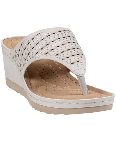 Gc Shoes Women's Dannay Embellished Wedge Sandals In Multi