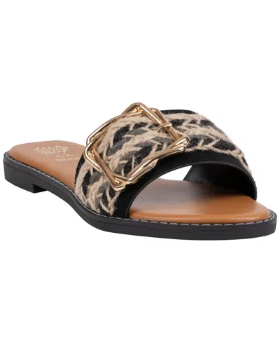 Gc Shoes Women's Devon Grommet Toe Loop Flat Sandals In Black