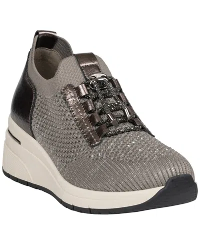 Gc Shoes Women's Eagan Stretch-knit Wedge Rhinestone Sneakers In Animal Print