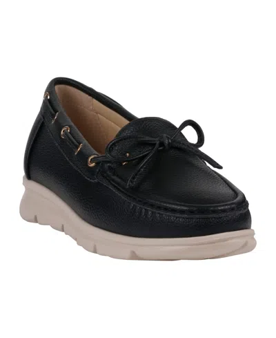 Gc Shoes Women's Elora Boat Shoe Loafers In Black