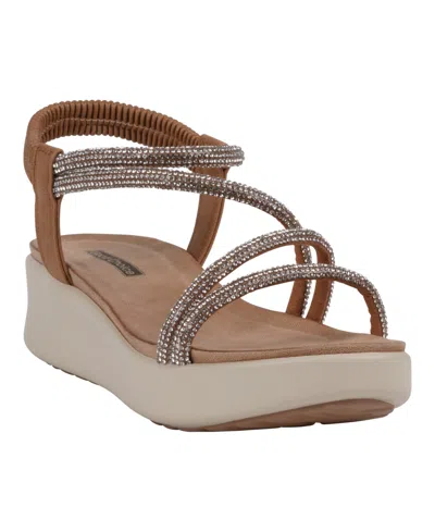 Gc Shoes Women's Emory Embellished Wedge Sandals In Gold