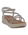 Gc Shoes Women's Emory Embellished Wedge Sandals In Silver
