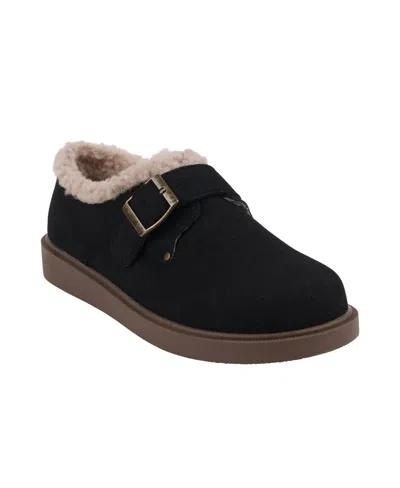Gc Shoes Women's Ezra Shearling Buckle Clogs In Black