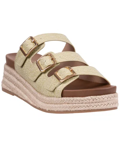 Gc Shoes Women's Fabulist Triple Buckle Espadrille Wedge Sandals In Green