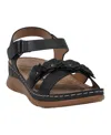 Gc Shoes Women's Faye Floral Strappy Flat Sandals In Black