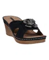 Gc Shoes Fiora Wedge Sandal In Black