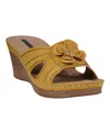 Gc Shoes Women's Fiora Floral Wedge Sandals In Yellow