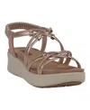 Gc Shoes Women's Fran Strappy Wedge Sandals In Gold