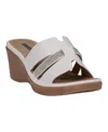 Gc Shoes Women's Frances Embellished Wedge Sandals In White
