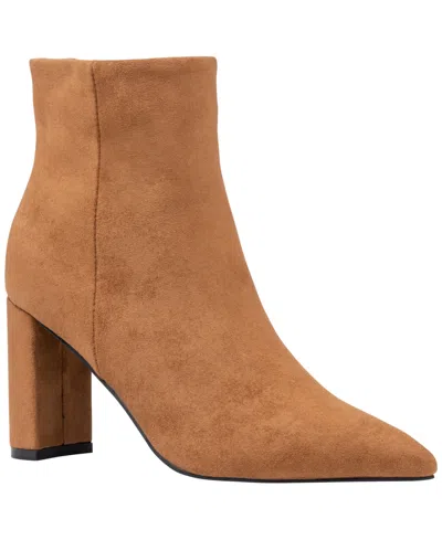 Gc Shoes Women's Hadley Pointed Toe Faux Leatherâ Ankle Booties In Brown