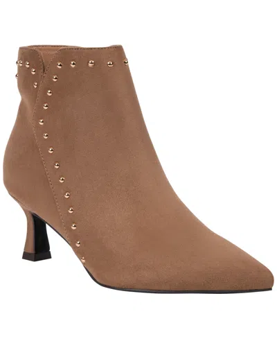 Gc Shoes Women's Ivette Faux Suede Kitten-heel Pointed-toe Studded Bootie In Multi