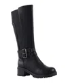 Gc Shoes Women's Jonah Lug Sole Block Heel Knee High Boots In Black