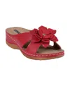 Gc Shoes Women's Joy Flower Rosette Comfort Sandals In Red
