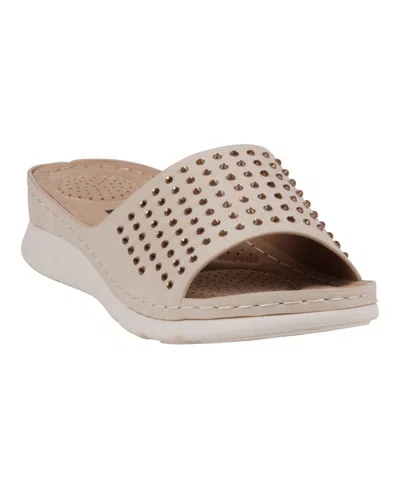 GC SHOES WOMEN'S JULIE EMBELLISHED COMFORT FLAT SANDALS