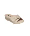 Gc Shoes Women's Justina Wedge Sandals In Gold