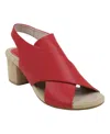 Gc Shoes Women's Keefa Cross Strap Slingback Heeled Sandals In Red