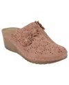 Gc Shoes Women's Krista Perforated Flower Wedge Mules In Blush