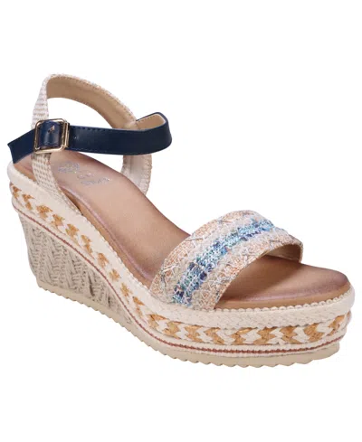 Gc Shoes Women's Lauren Espadrille Wedge Sandals In Blue