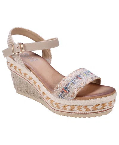 Gc Shoes Women's Lauren Espadrille Wedge Sandals In Nude