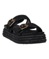 Gc Shoes Lorena Raffia Platform Slide Sandal In Black