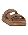 Gc Shoes Lorena Raffia Platform Slide Sandal In Multi