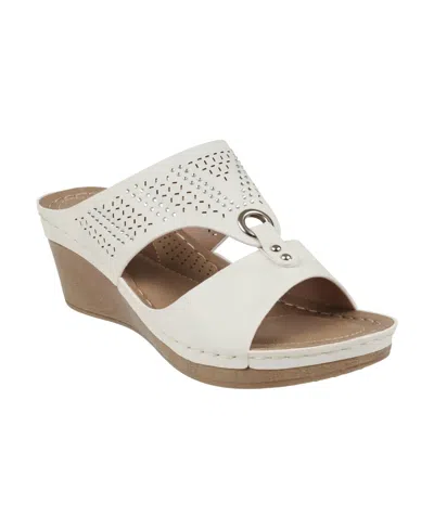 Gc Shoes Marbella White Wedge Sandals