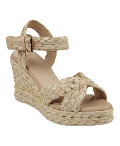 GC SHOES WOMEN'S MAYA RAFFIA PLATFORM WEDGE SANDALS