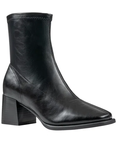 Gc Shoes Women's Memphis Square Toe Block Heel Ankle Bootie In Black