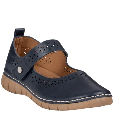 Gc Shoes Women's Mesa Laser-cut Mary Jane Flats In Blue