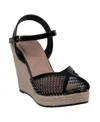 Gc Shoes Women's Mila Embellished Espadrille Wedge Sandals In Black