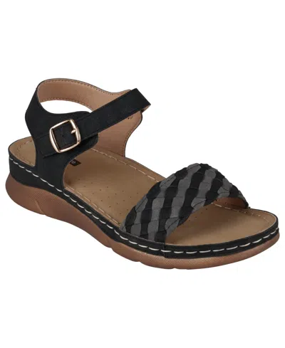 Gc Shoes Women's Millis Comfort Flat Sandals In Black