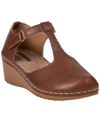 Gc Shoes Women's Mondo T-strap Wedge Mary Jane Pumps In Animal Print