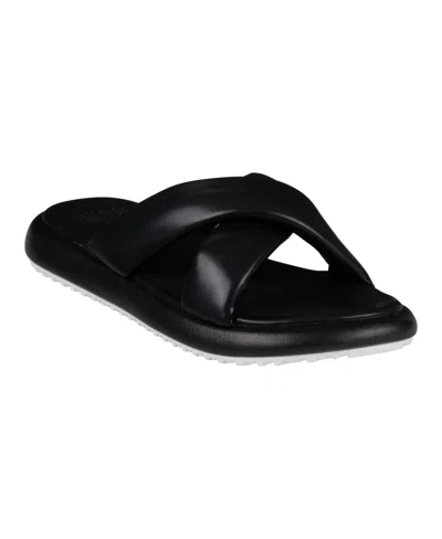 Gc Shoes Women's Nalani Crisscross Slide Flat Sandals In Black
