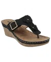 Gc Shoes Narbone Black Wedge Sandals In Black