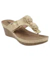 Gc Shoes Narbone Gold Wedge Sandals In Gold