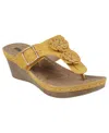 Gc Shoes Narbone Yellow Wedge Sandals In Yellow
