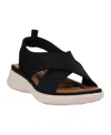 Gc Shoes Women's Romy Stretch Lycra Wedge Sandals In Black