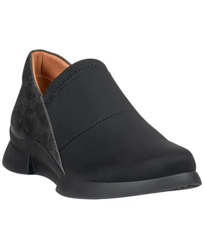 Gc Shoes Women's Norwood Stretch Fabric Round Toe Faux Leather Loafers In Black