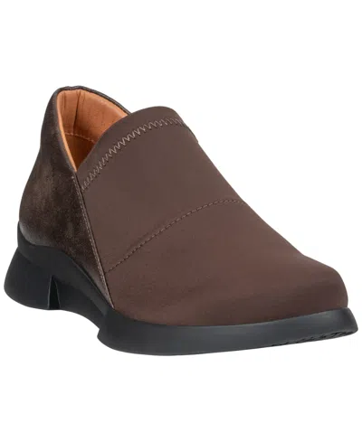 Gc Shoes Women's Norwood Stretch Fabric Round Toe Faux Leather Loafers In Brown