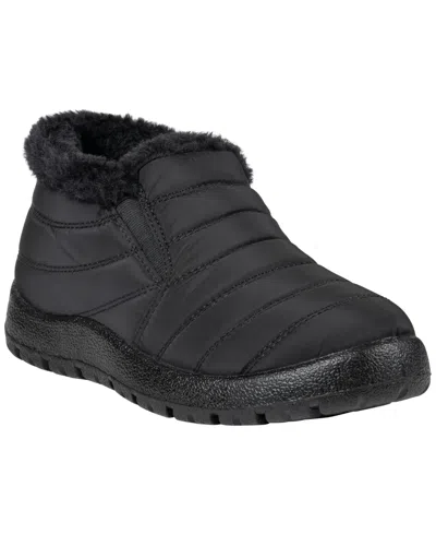 Gc Shoes Women's Oban Quilted Faux-fur Trim Cold-weather Booties In Black