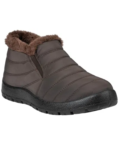 Gc Shoes Women's Oban Quilted Faux-fur Trim Cold-weather Booties In Brown