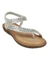 Gc Shoes Women's Reille Jeweled Asymmetrical Flat Sandals In Silver