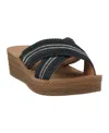 Gc Shoes Women's Robyn Embellished Crisscross Strap Wedge Sandals In Black