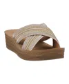 Gc Shoes Women's Robyn Embellished Crisscross Strap Wedge Sandals In Gold