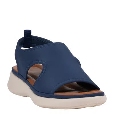 GC SHOES WOMEN'S ROMY STRETCH LYCRA WEDGE SANDALS