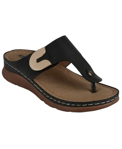 Gc Shoes Women's Sam Thong Flat Sandals In Black