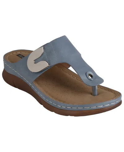 Gc Shoes Women's Sam Thong Flat Sandals In Blue
