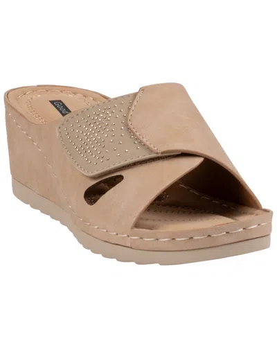 Gc Shoes Women's Savina Embellished Round Toe Wedge Sandals In Multi